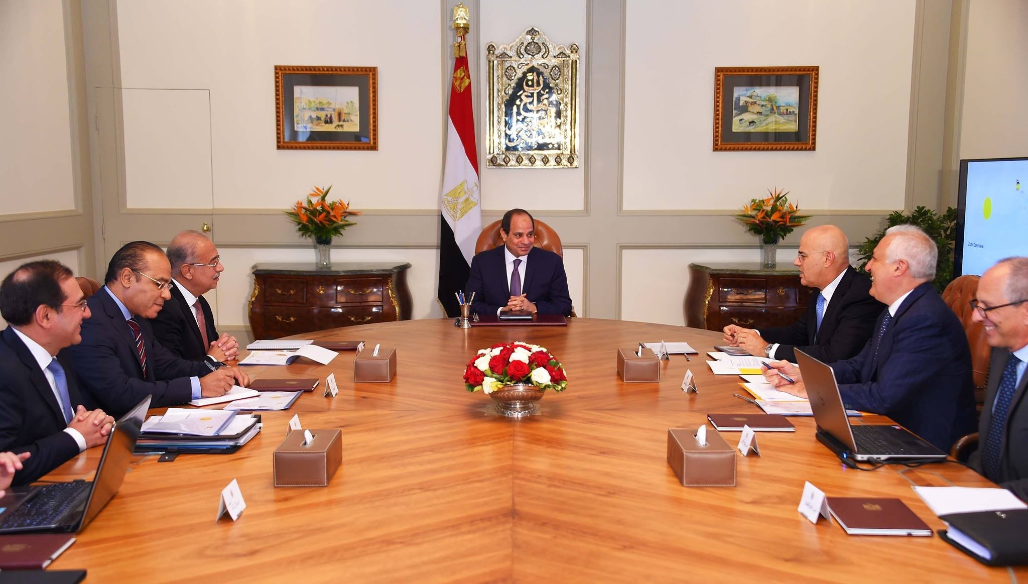 الرئيس السيسى أثناء الإجتماع