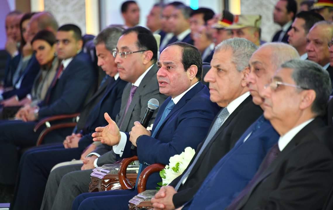 الرئيس السيسى يتحدث أثناء إفتتاح مشروعات تنموية بالمنوفية