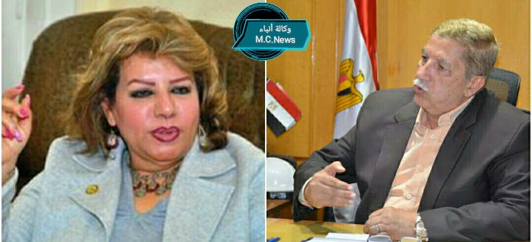 النائبة أمال رزق الله واللواء يس طاهر محافظ الإسماعيلية