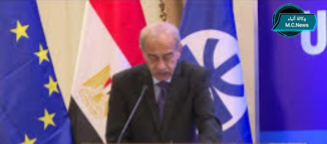 رئيس الوزراء أثناء إلقاء كلمته بالمؤتمر