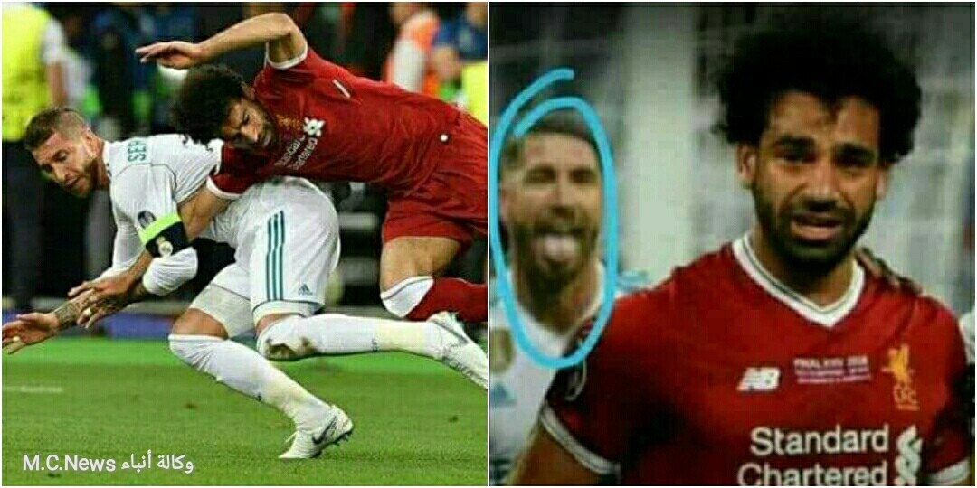 لحظة تعمُد إصابة راموس لـ "محمد صلاح"