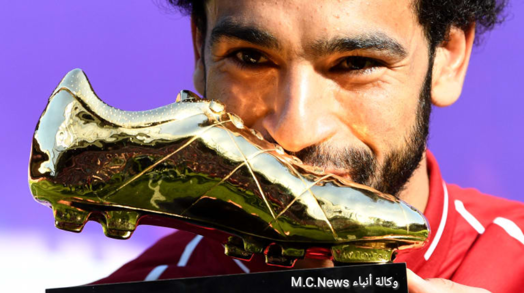 محمد صلاح لحظة الفوز بالحزاء الذهبي