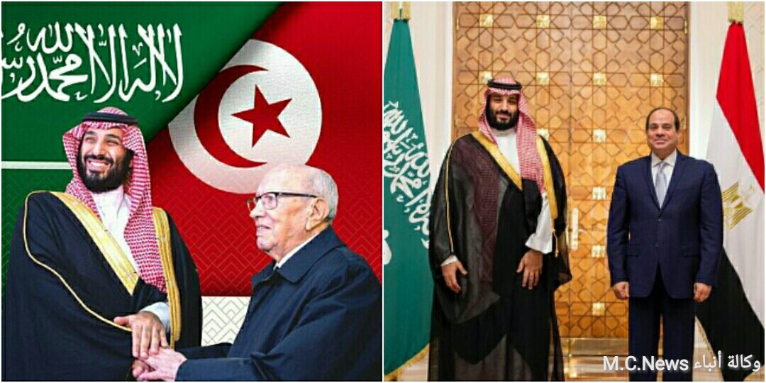 الأمير محمد بن سلمان مع الرئيس السيسي والرئيس السبسي