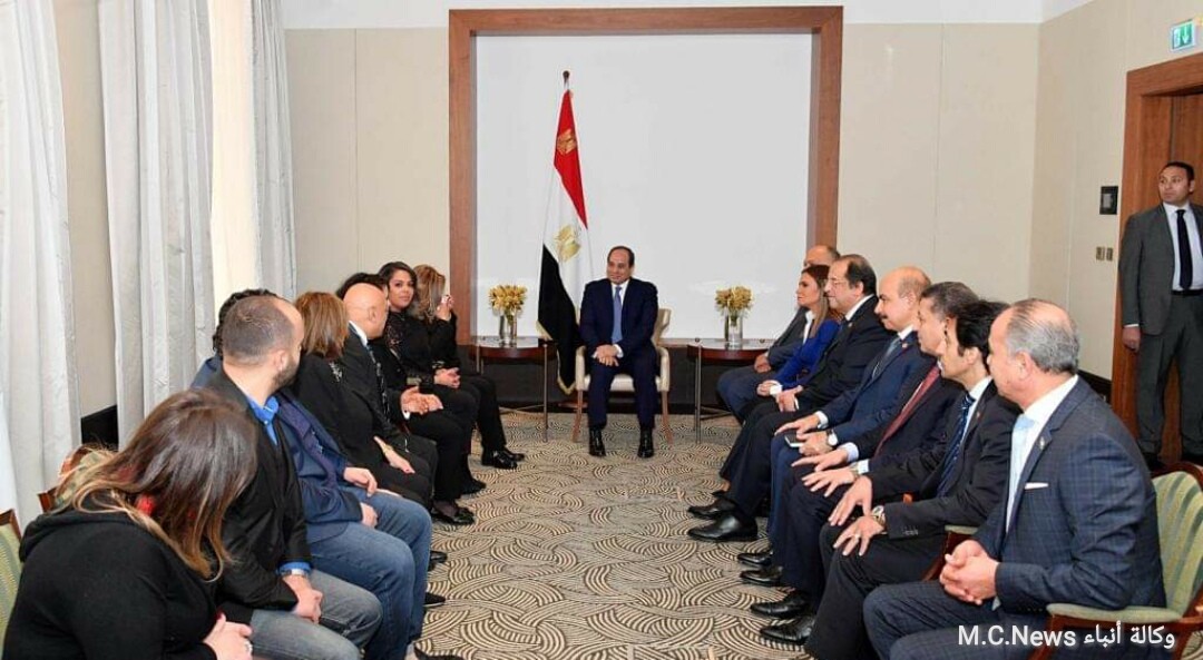 الرئيس السيسي مع أبناء الجالية المصرية بالنمسا