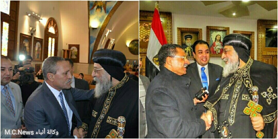 محافظ ومدير أمن الإسماعيلية مع البابا تاوضروس