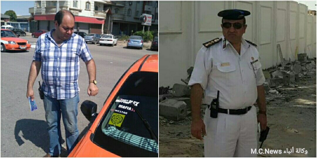مدير إدارة المرور العميد حمدي عبد النبي ورئيس مباحث المرور المقدم عادل الجزار
