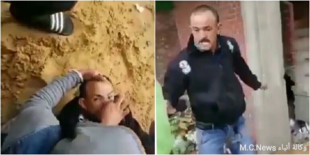 لحظة الإعتداء علي شاب بالإسماعيلية يعاني من تأخر ذهنى