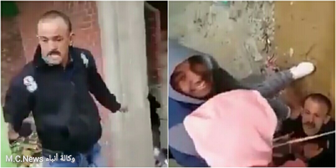 لحظة الإعتداء علي شاب بالإسماعيلية يعاني من تأخر ذهنى