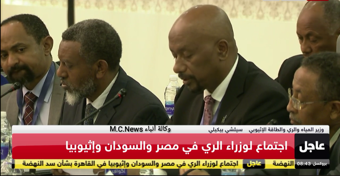 وزير الري الأثيوبي أثناء كلمته بالاجتماع
