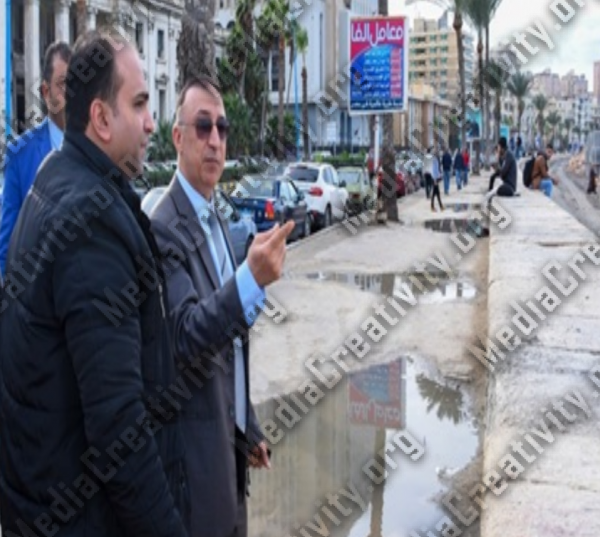حجب البحر بكورنيش الإسكندرية